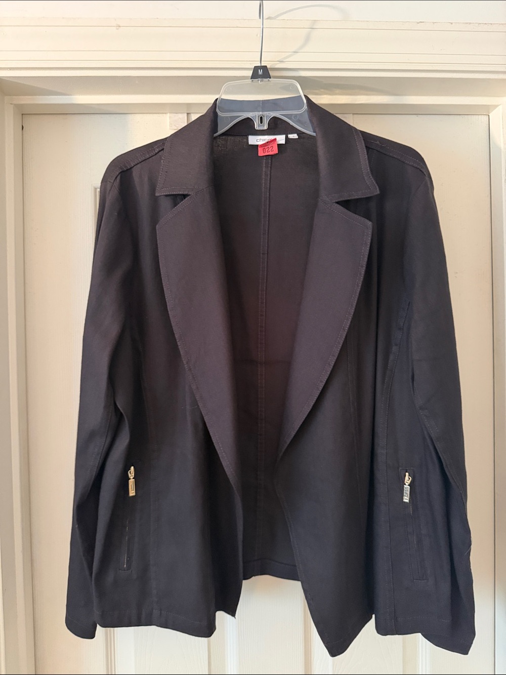 Chicos Women’s Black Open-Front Blazer Jacket